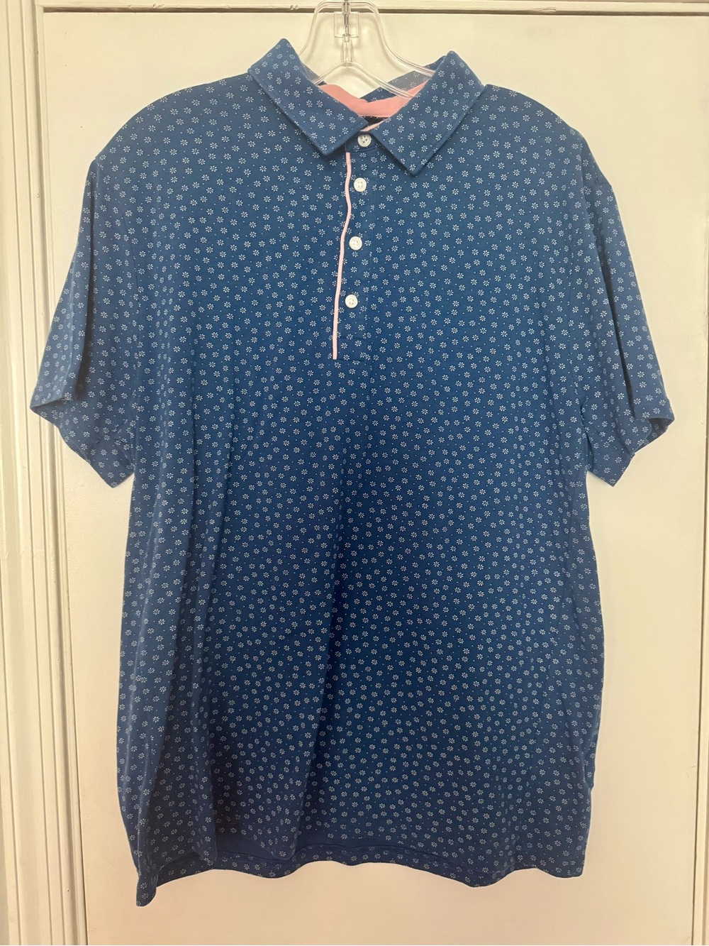 J. Crew Blue Floral Polo Size L